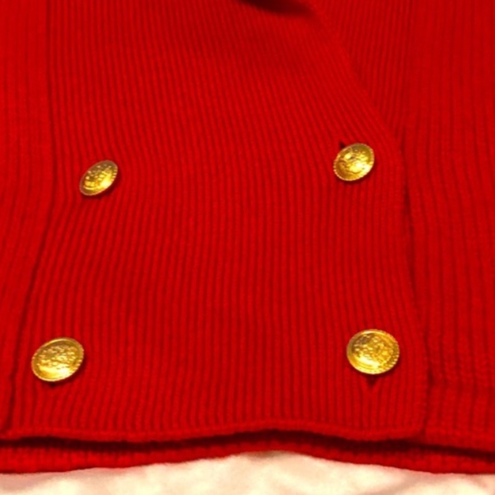 All Wool Red Carroll Reed Sweater. - Picture 6 of 6